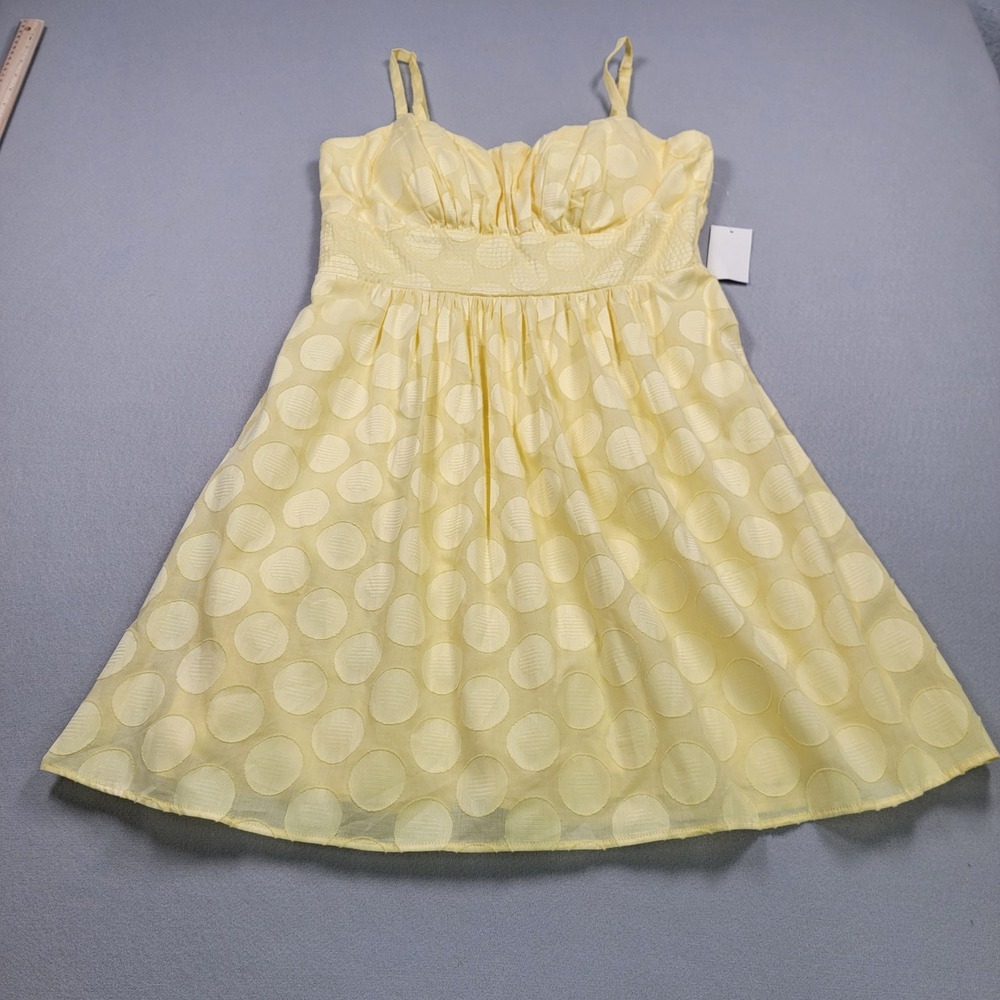 Women's B. Smart Swiss Dot Modesty Sundress, Yellow, Size 14,‎ NWT Y2K